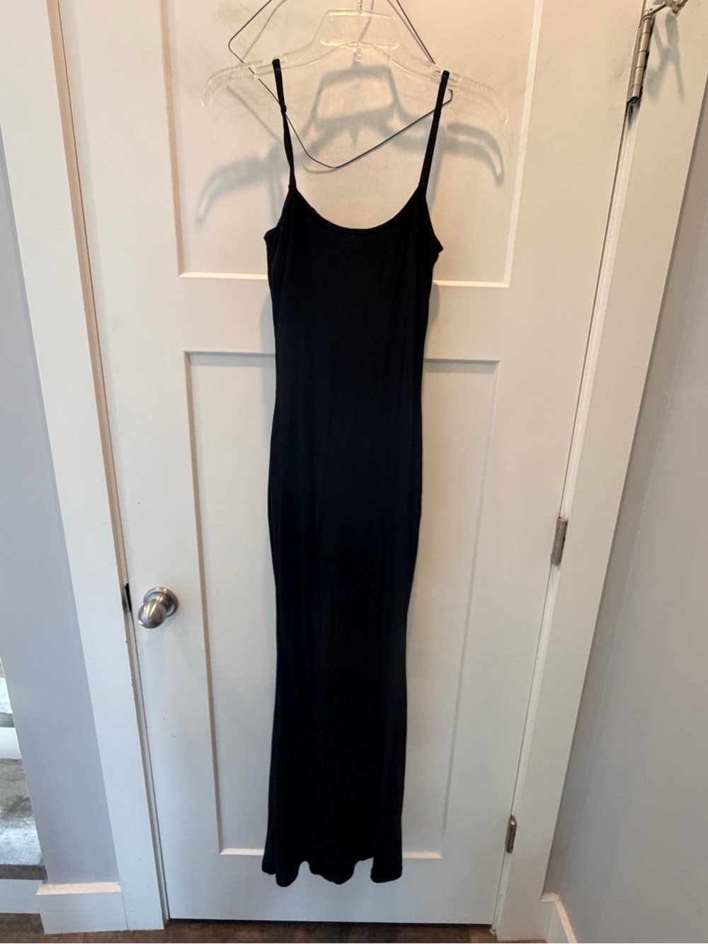 Popilush Black Built In Shapewear Maxi Slip Dress Medium Tummy Control